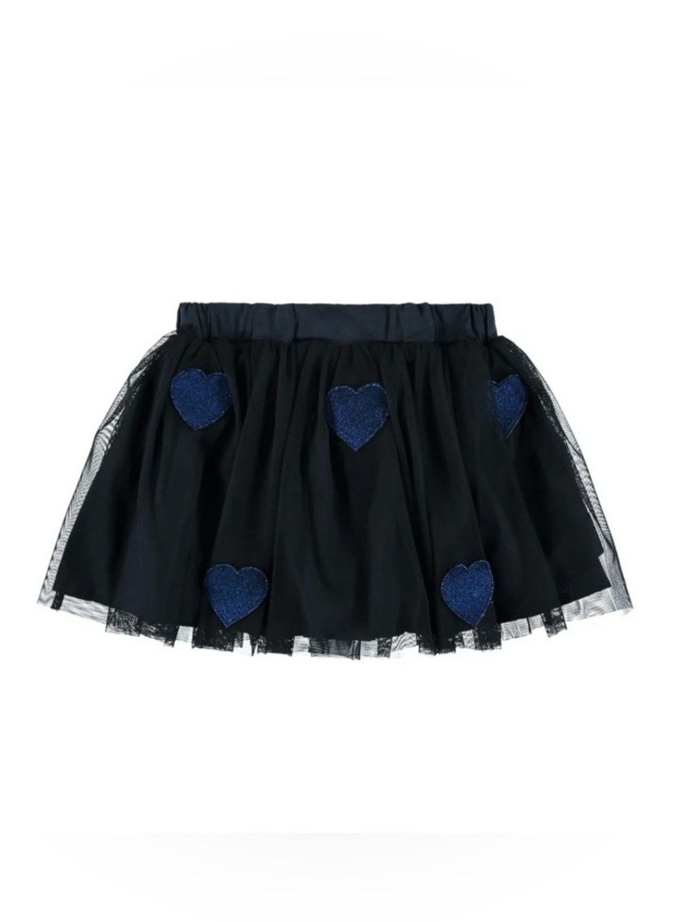 Stella McCartney Girls Heart Patches Tulle Tutu Skirt Navy Blue Size 10Y